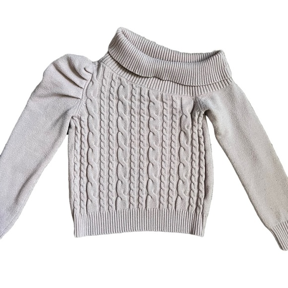 SIMPLEE APPAREL BLUSH PINK ONE PUFF SHOULDER CABLE KNIT SWEATER SIZE SMALL - Picture 1 of 8